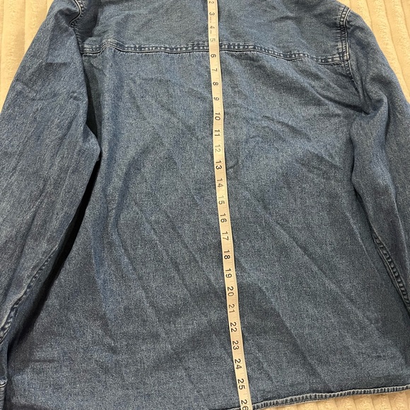 Vintage Basic Editions Blue Button Down Shirt Halloween Embroidery Women Size 2X - Picture 7 of 8